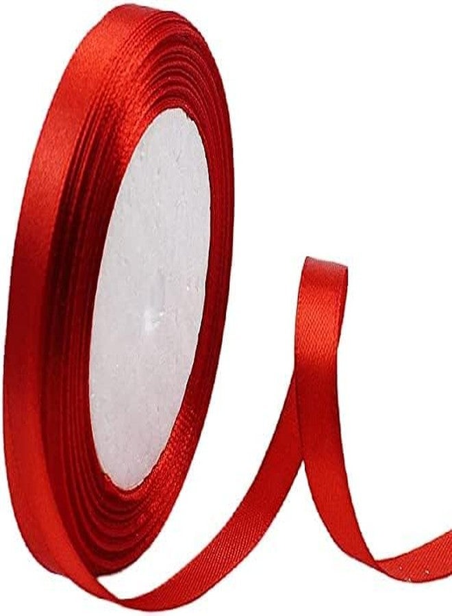 53 Arts Red Satin Ribbon Roll for Gift Wrapping, Craft Decoration, Bouquet Making & DIY Projects | Smooth Double-Faced Fabric Ribbon for Art, Sewing & Festive Use - Image 2